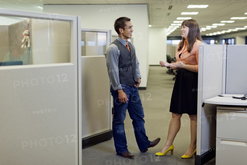 Business people talking together in office