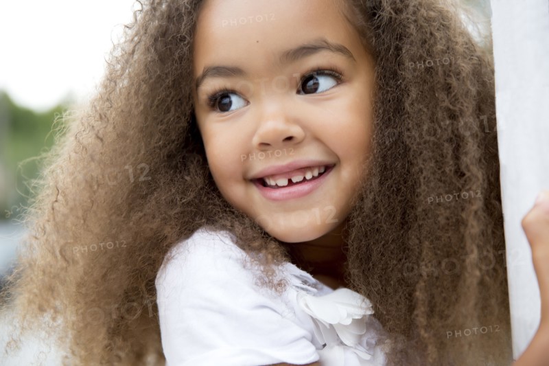 Mixed race girl smiling