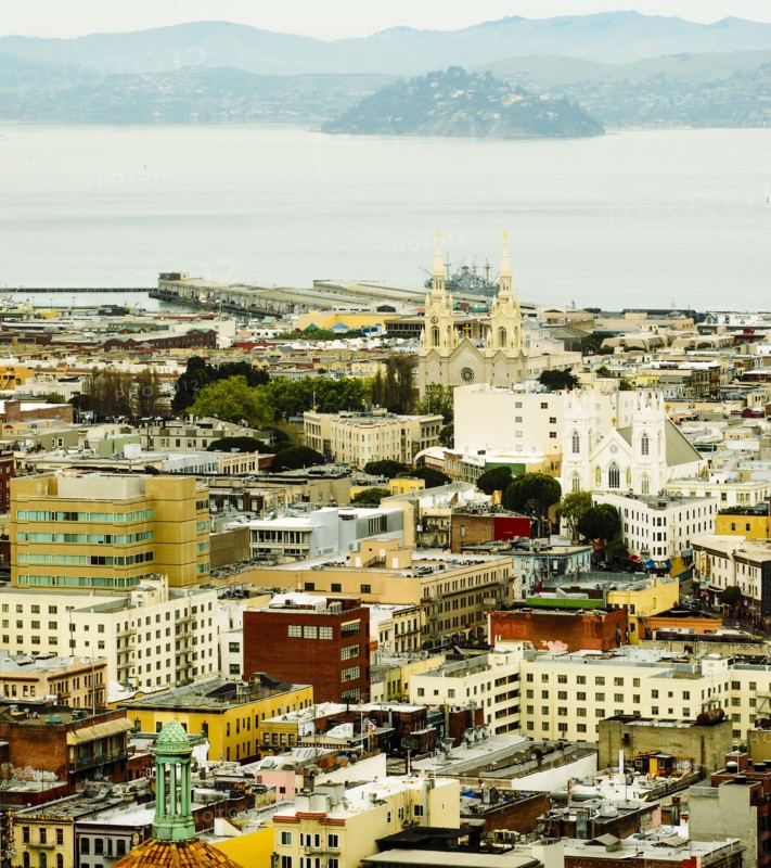 Aerial view of San Francisco cityscape
