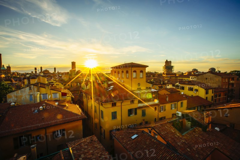 Sunset over rooftops