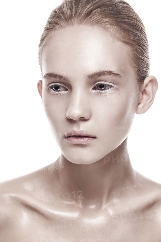 Portrait of serious Caucasian woman