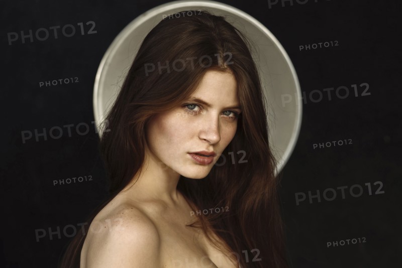 Portrait of serious Caucasian woman