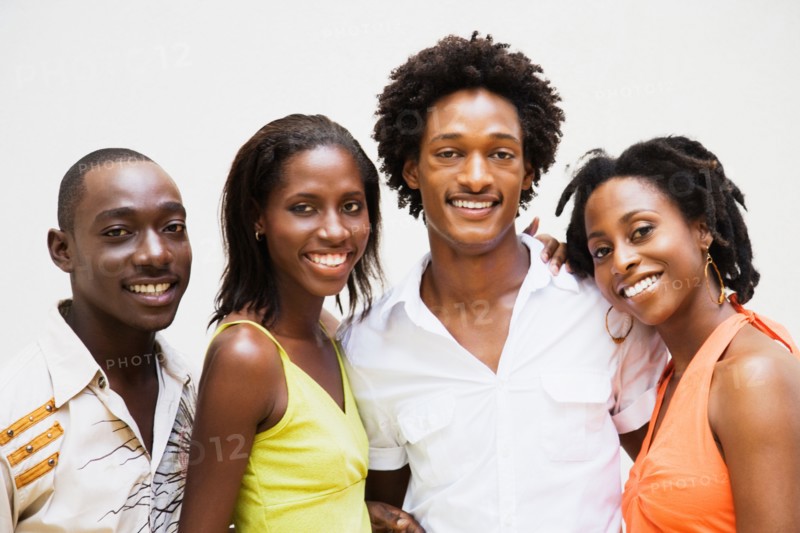 African couples smiling