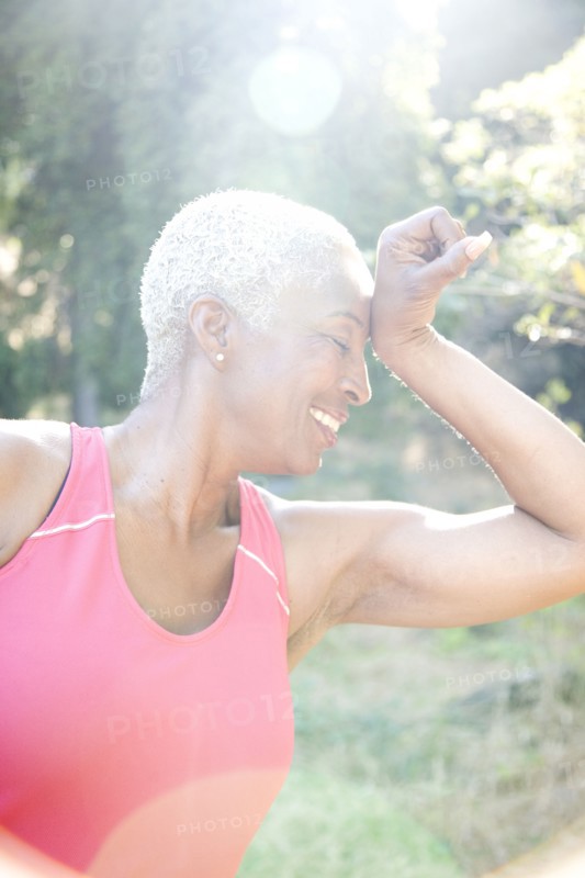 Mixed race woman in sportswear outdoors