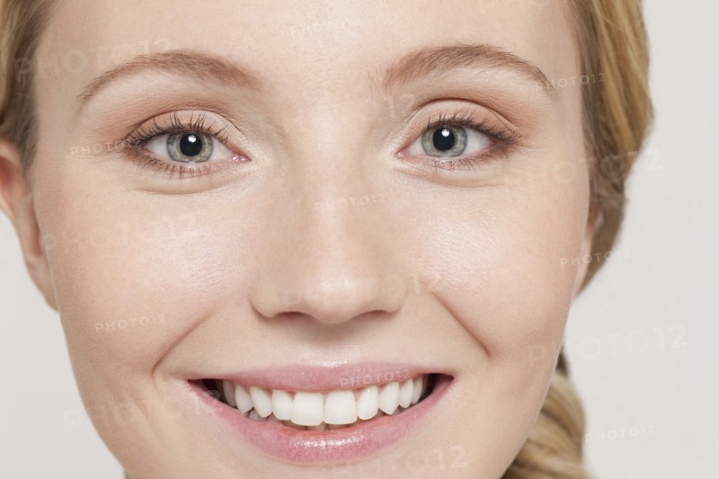 Close up of Caucasian woman's face
