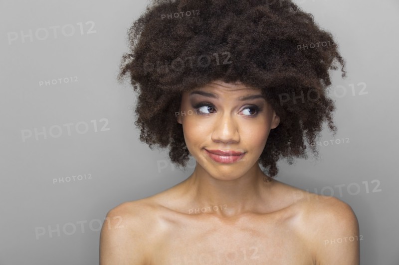 Mixed race woman smiling