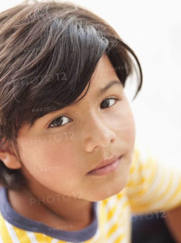 Serious Hispanic boy