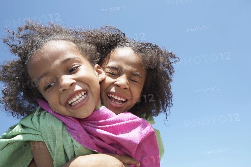 Girls playing together outdoors
