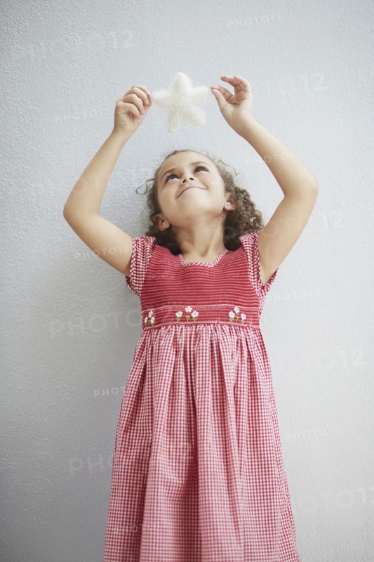 Mixed race girl admiring star