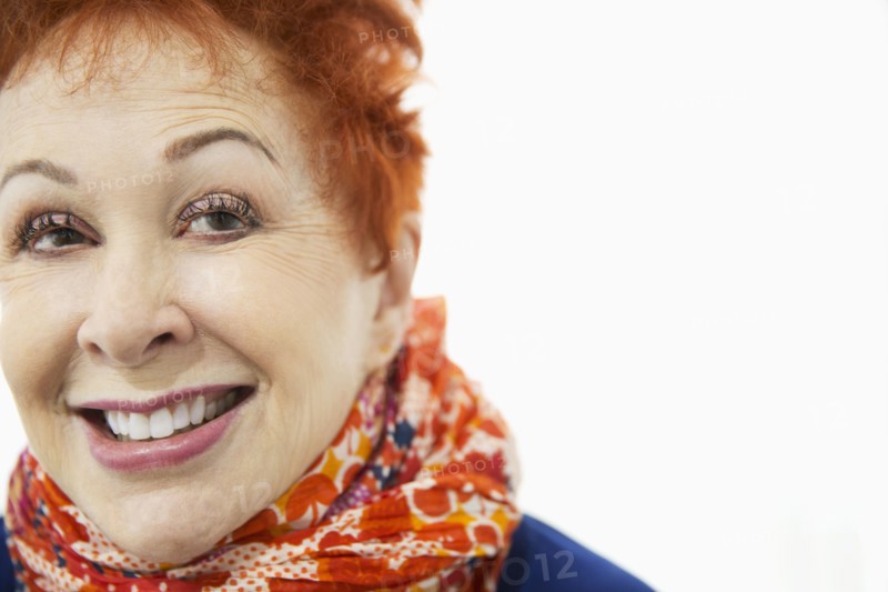 Face of smiling older Caucasian woman