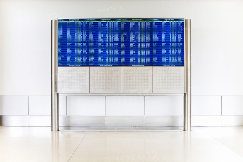 Departure schedule at airport