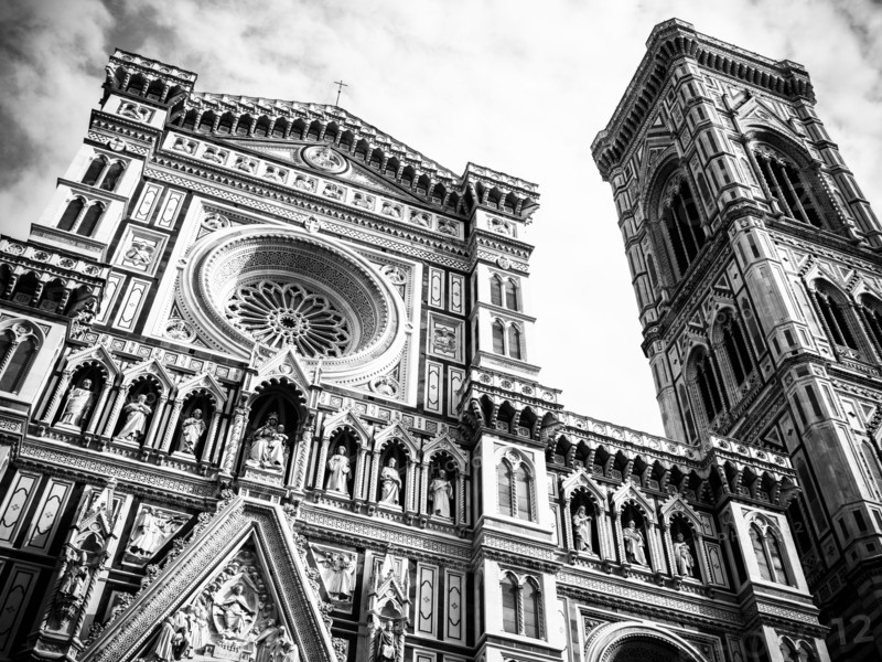 Ornate church tower in Florence