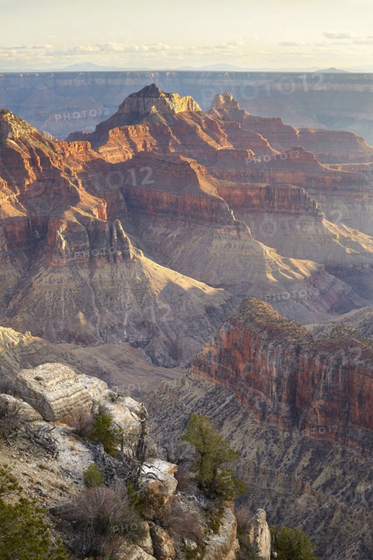 Majestic rock formations in desert landscape