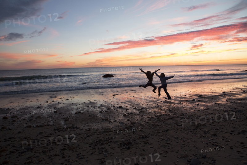 Couple playing on beach