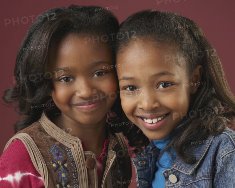 Portrait of girls smiling