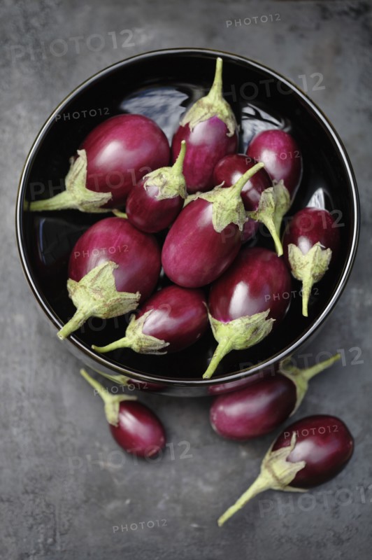Chinese eggplant in bowl