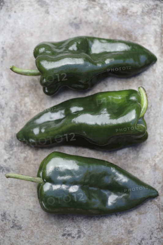 Close up of poblano chilies