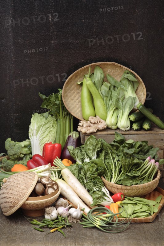 Baskets full of vegetables