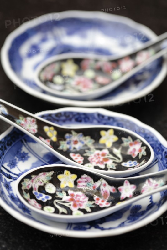 Chinese plates and spoons