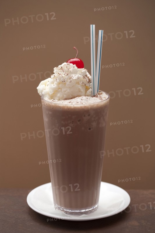 Close up of chocolate milkshake