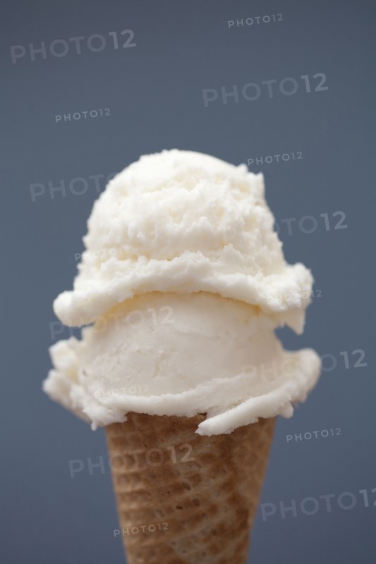 Close up of vanilla ice cream cone