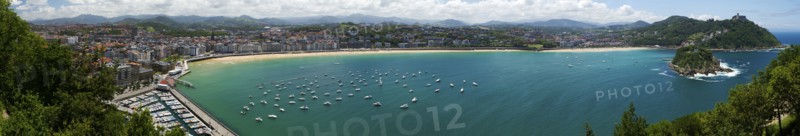 Panoramic view of harbor and bay