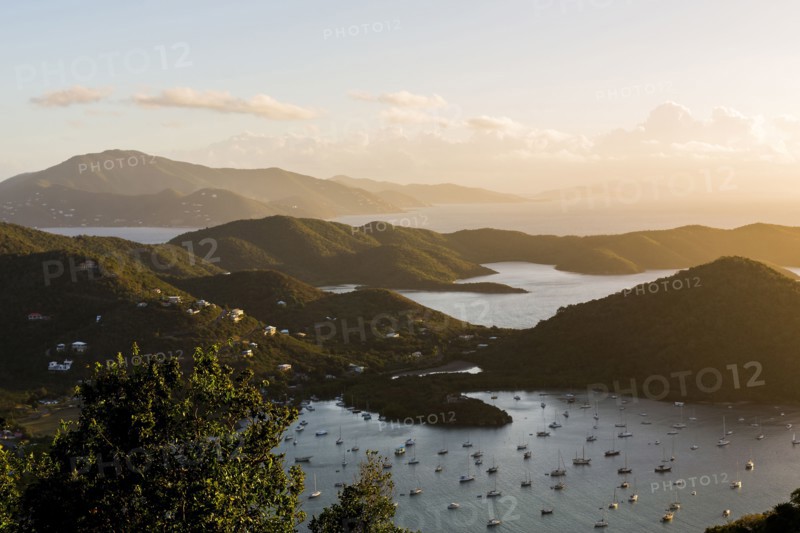 Aerial view of sailboats in Sanders Bay
