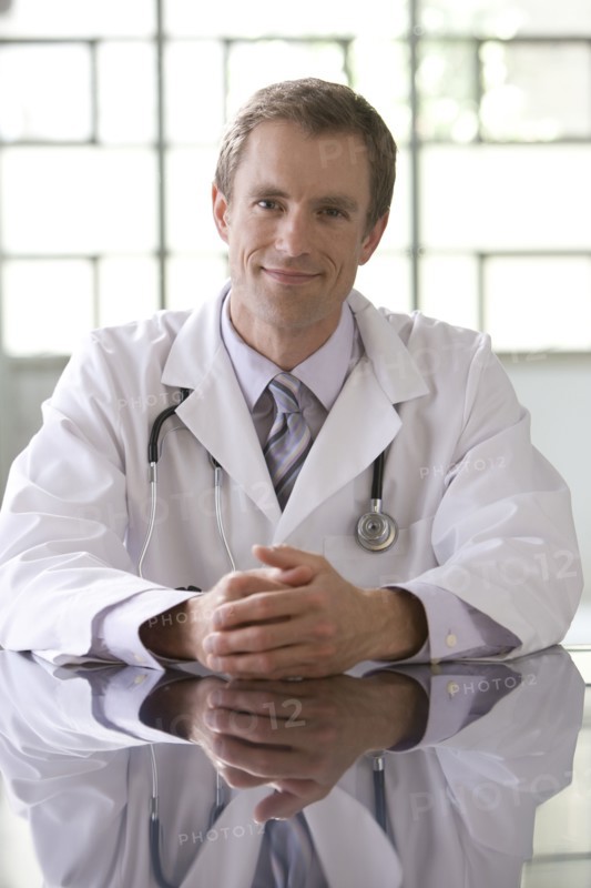 Smiling Caucasian doctor