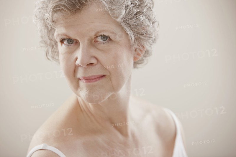 Serious Caucasian woman