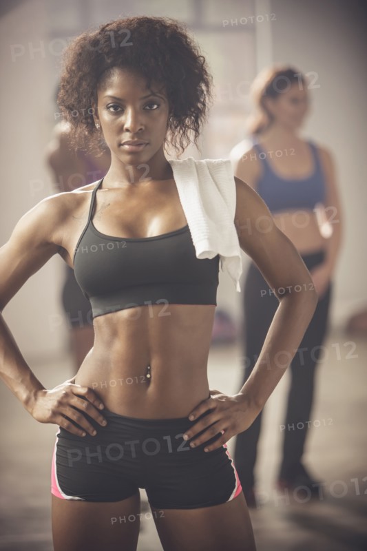 Woman standing in gym