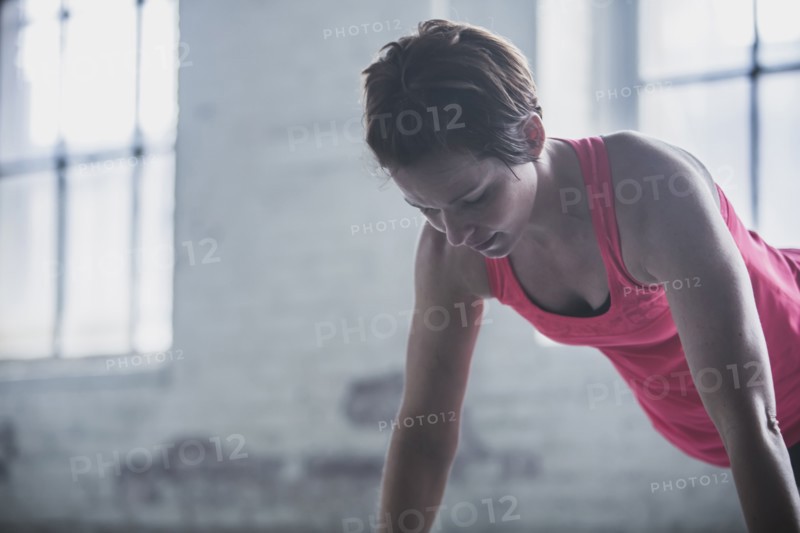 Athlete doing push-ups
