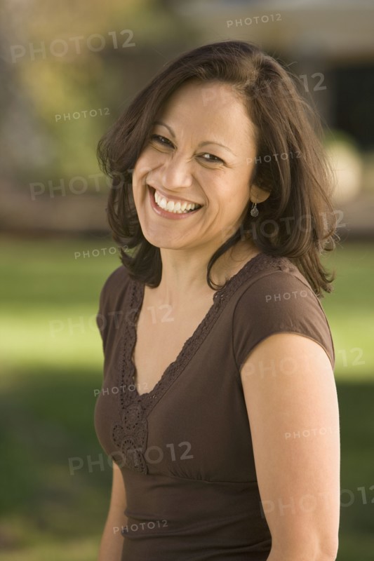 Hispanic woman laughing