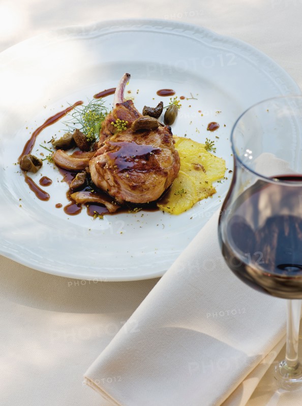 Red wine and Italian chicken cutlet