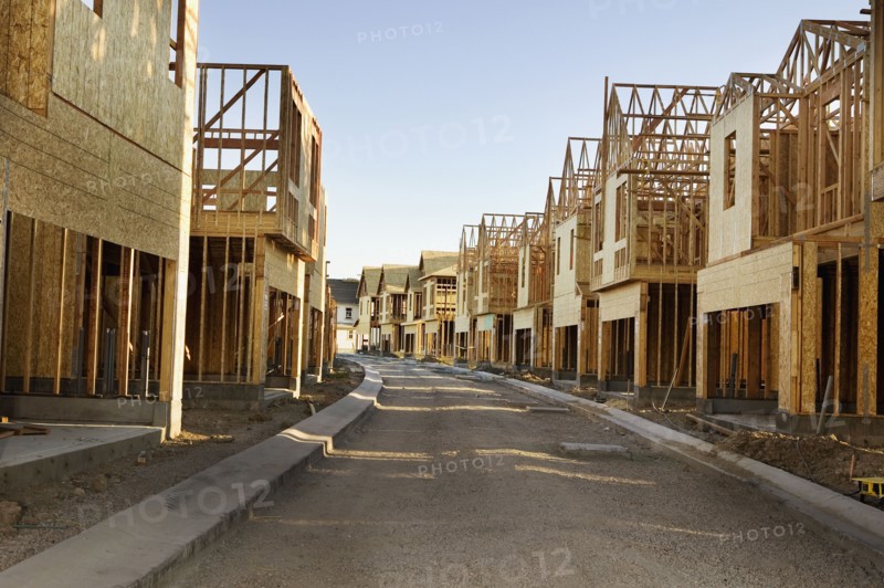 Road through residential construction site