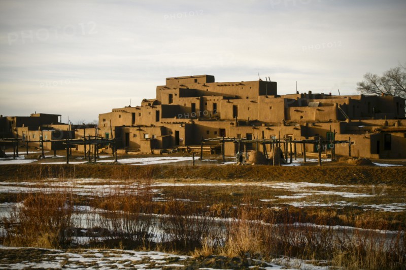 Adobe architecture in village