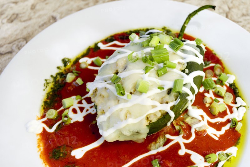 Stuffed pepper in bowl