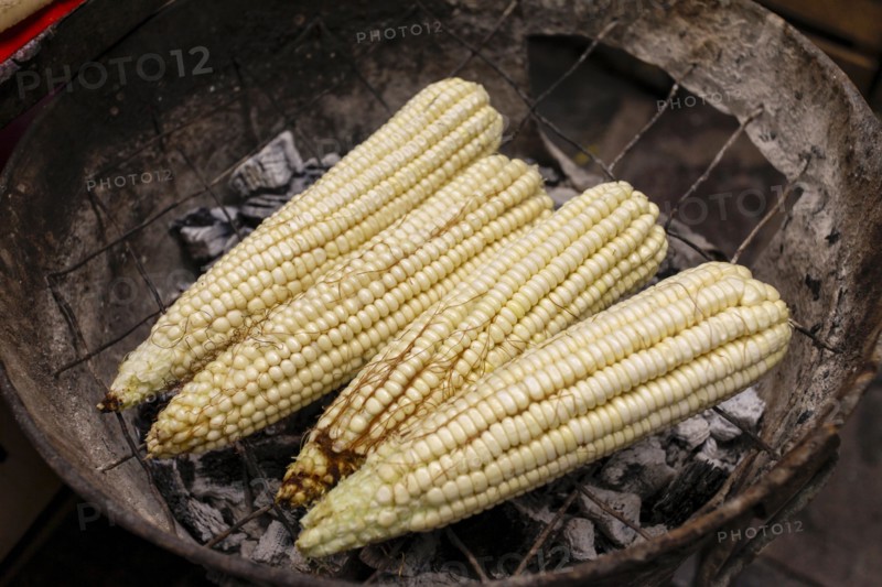 Corn cobs on grille