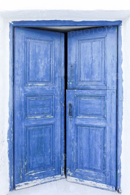 Worn blue doors