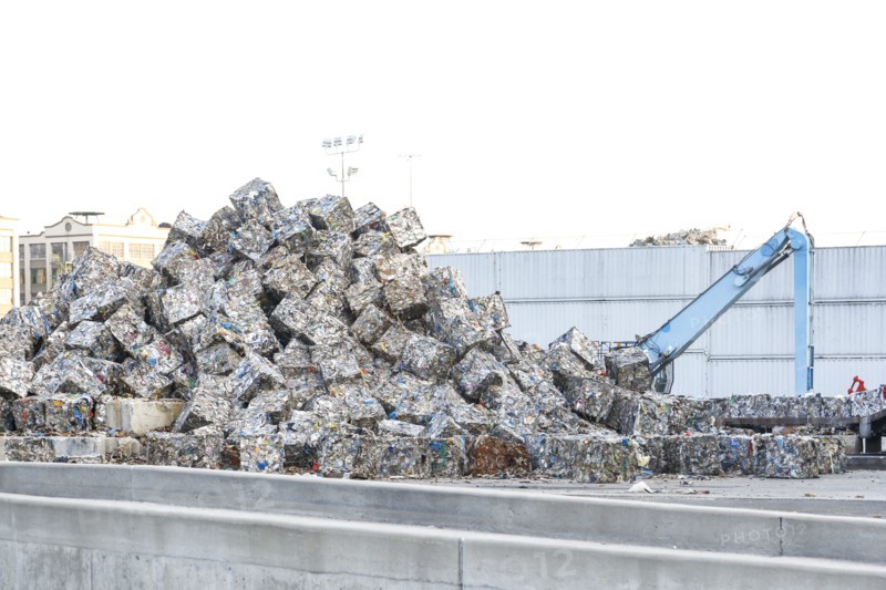 Piles of compacted garbage