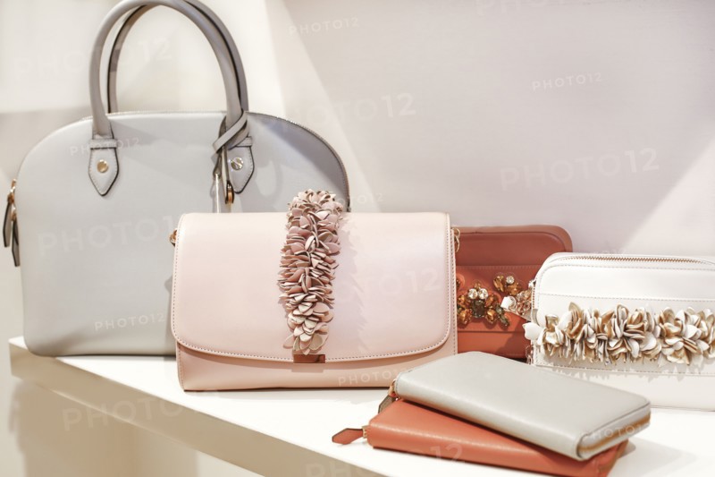 Luxury purses on display