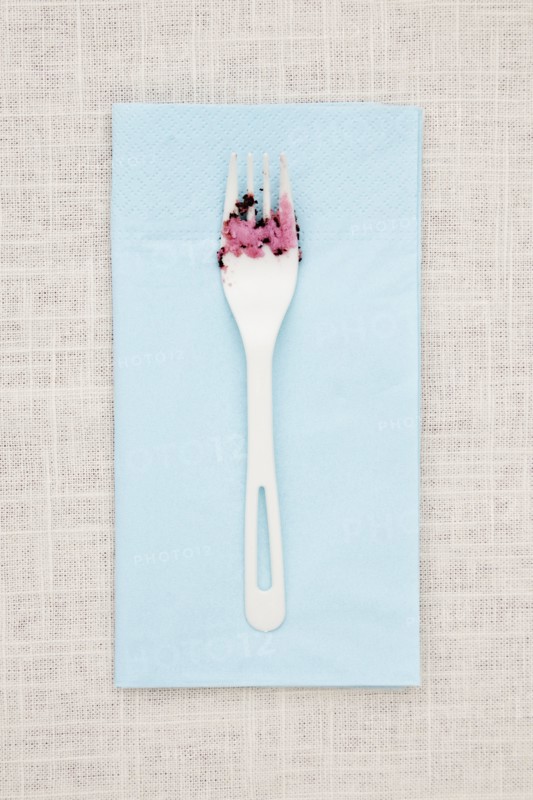 Fork on napkin with icing
