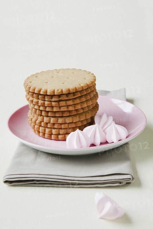Cookies stacked on plate