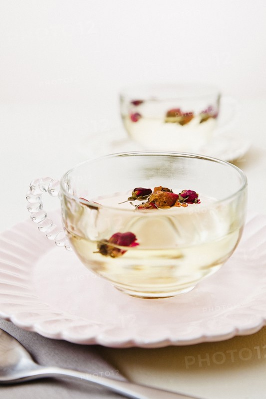 Fruit in cup of tea