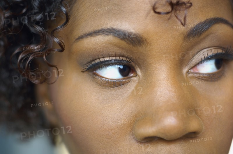 Close up of African woman looking sideways