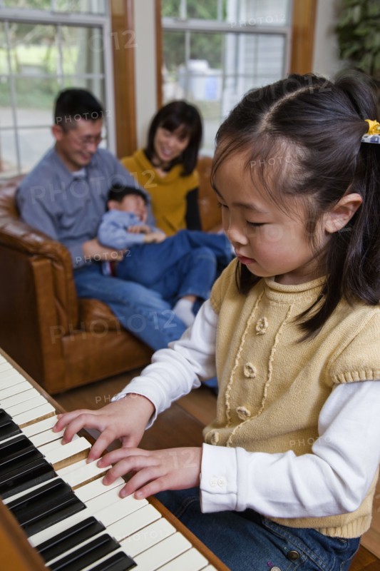 Korean girl playing piano