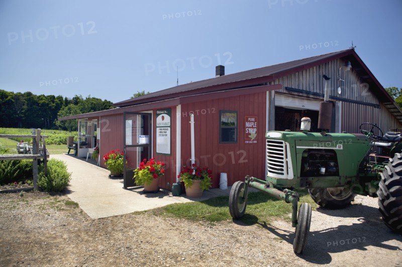 Tractor outside rural farm store