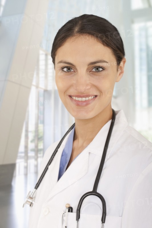 Mixed race doctor in hospital