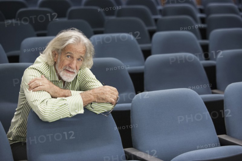 Senior Caucasian student sitting in classroom