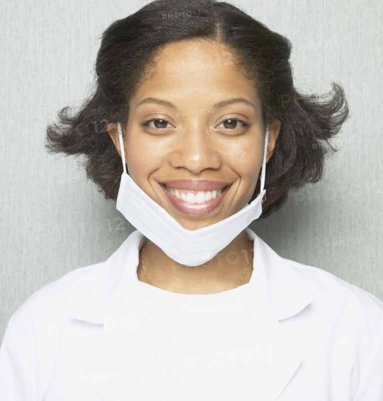 African female dentist smiling