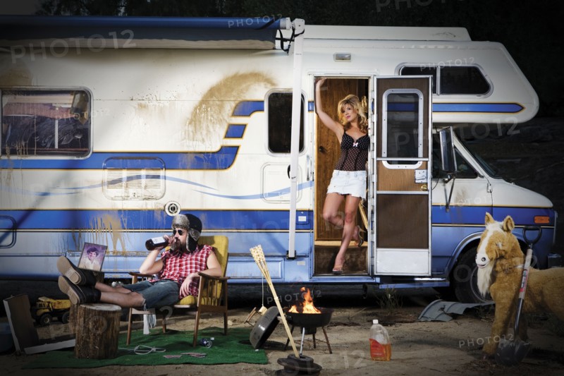 Couple vacationing in recreational vehicle